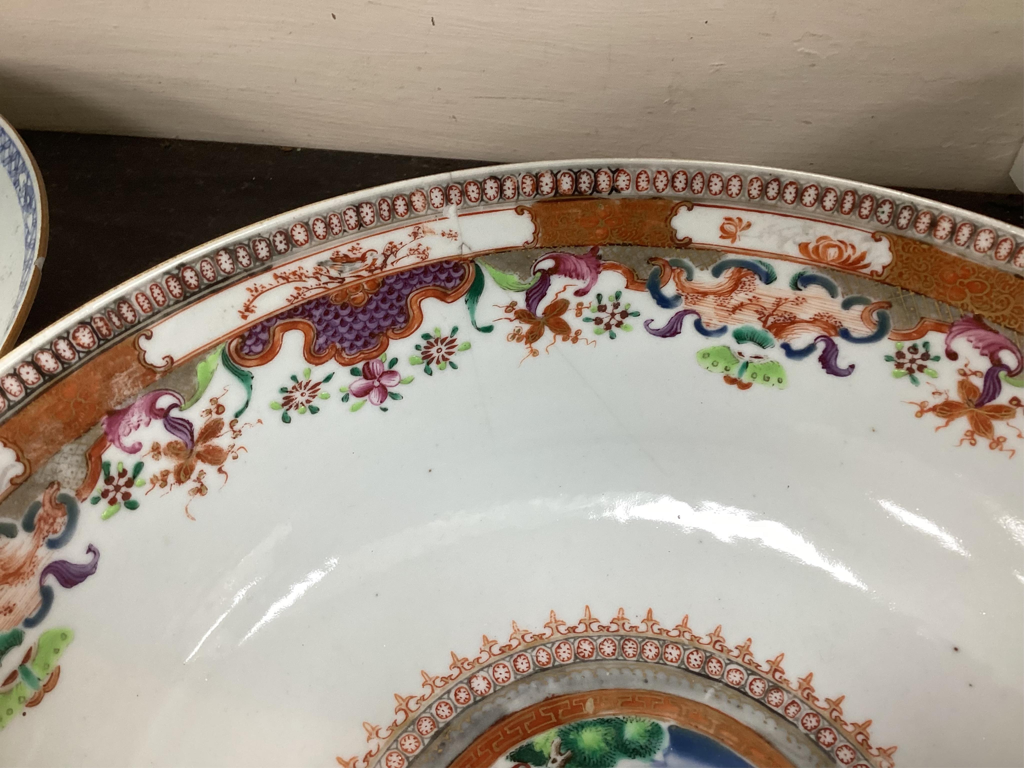 A Chinese export European subject ‘hunting’ punch bowl, Qianlong period